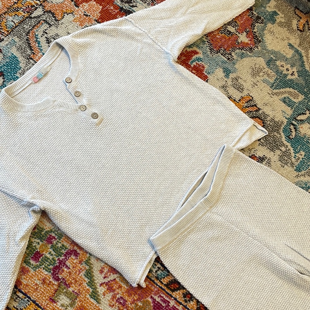 Free People Hailee Sweater Set, Heather Ivory, Size M